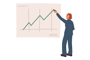 Entrepreneur draws green growing, a Finance Illustration by Vectorbuum
