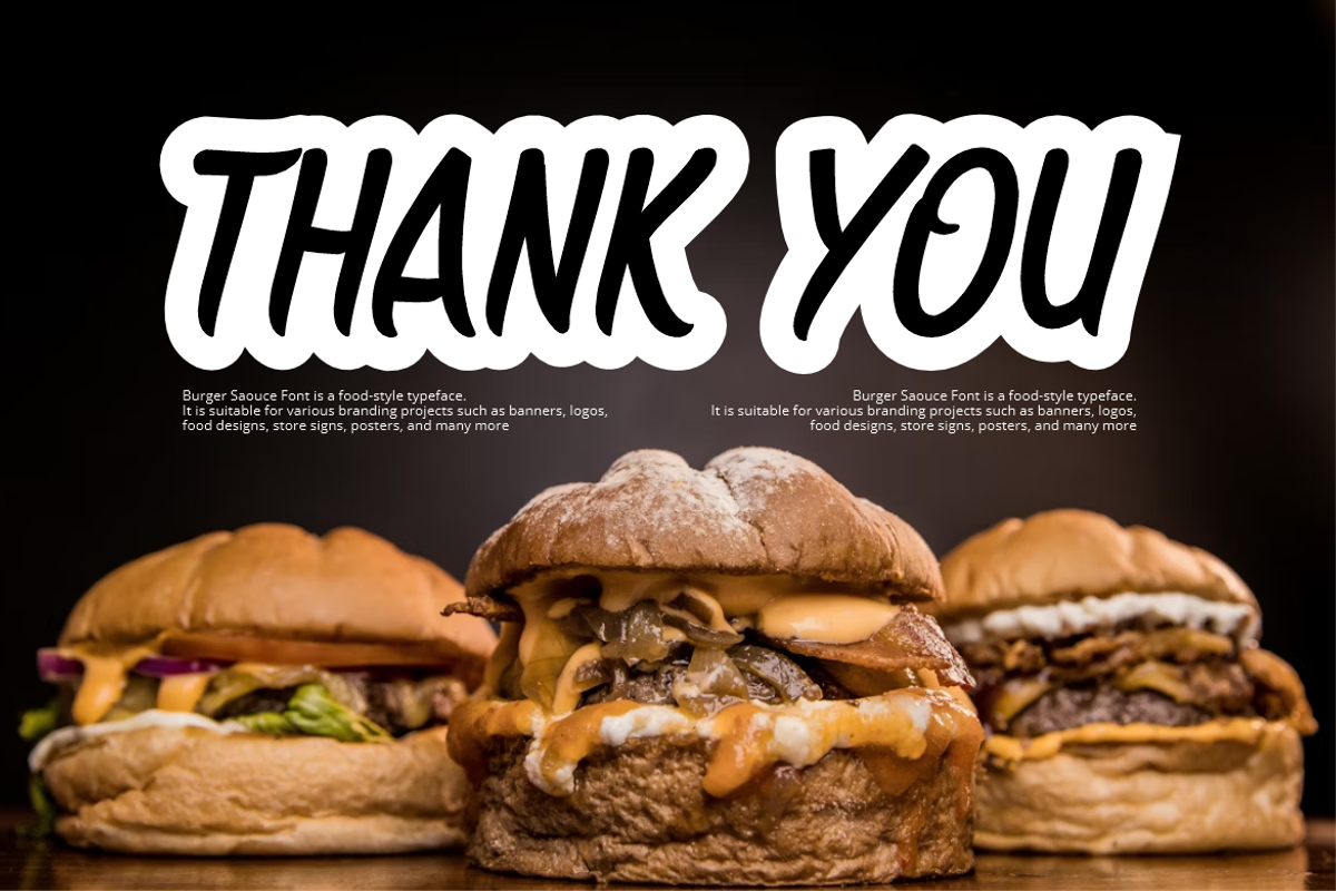 Burger Saouce - Food Font, a Handwritten Font by QR Design Studio (Photo 7 of 7)