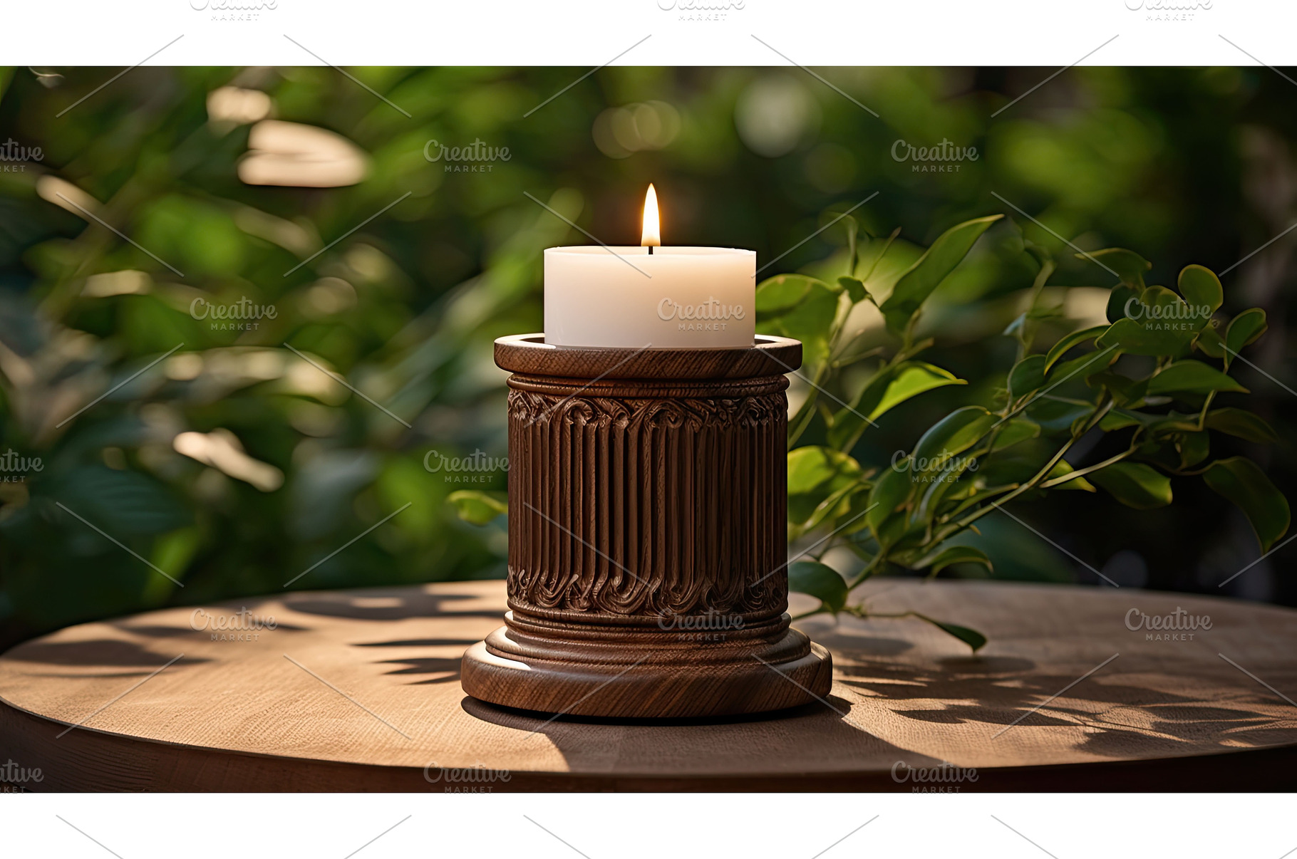 decor wood candle holder ai, an Arts & Entertainment Photo by pikepicture