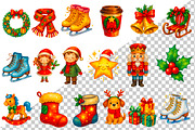 Watercolor Christmas clipart bundle, a Seasonal Illustration by LoLoArt (Thumbnail 3 of 4)
