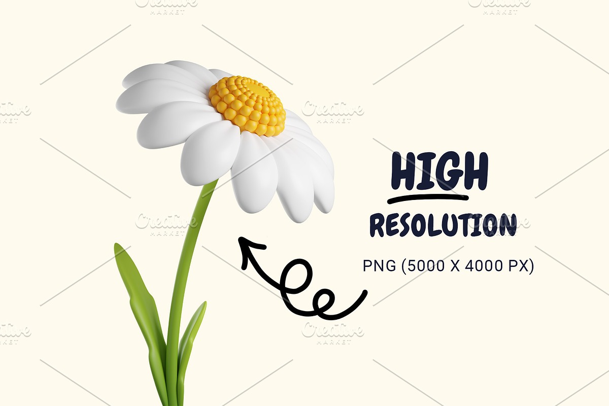 Garden 3d Daisy Illustrations!, a Plants & Tree 3D Model by Hannet (Photo 2 of 4)