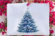 Blue Christmas Tree Clipart Bundle., a Seasonal Illustration by SVGArt (Thumbnail 4 of 5)