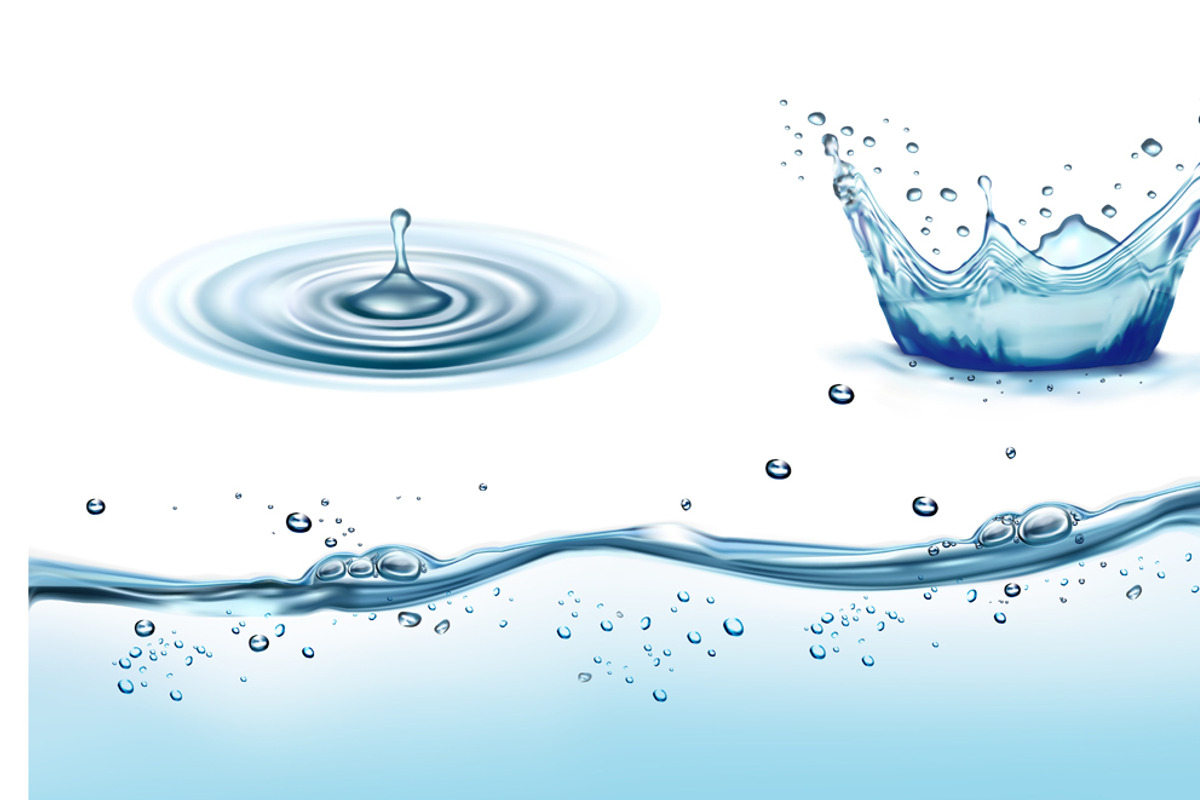 Set of transparent water splashes, a Background Graphic by ecco