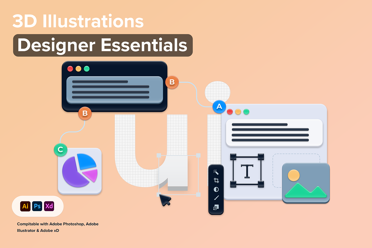 3D Illustrations Designer Essentials, an Object Illustration by KL-Webmedia (Photo 1 of 4)
