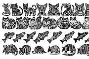 Vintage Animals and Fish Folk Art, an Illustration by devastd (Thumbnail 10 of 30)