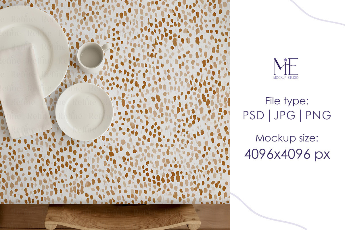 Table Cloth Mockup Tablecloth Napkin, a Household Mockup by Mie Mockup Studio (Photo 7 of 10)