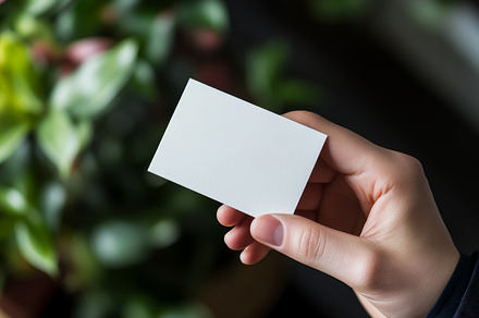 Hand Holding Blank Business Card for Customization