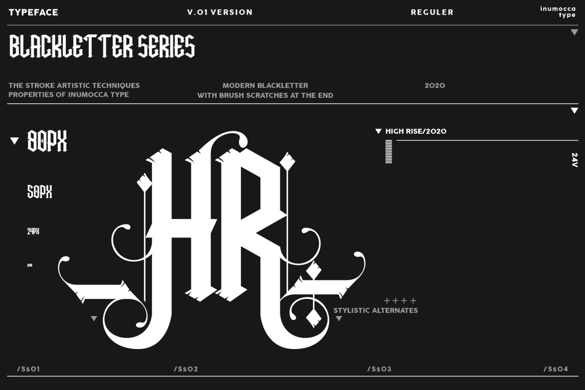 High Rise, a Blackletter Font by inumocca_type (Photo 3 of 11)