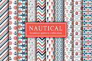 Nautical and sea seamless patterns, a Pattern Graphic by JuliaMalinovskaya (Thumbnail 1 of 3)
