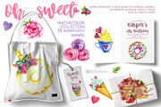 Sweets desserts watercolor clipart, a Decorative Illustration by UlitkaStudio (Thumbnail 5 of 7)