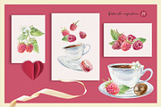 Raspberry. Watercolor Clip Art, a Food Illustration by Farida Bik (Thumbnail 3 of 11)