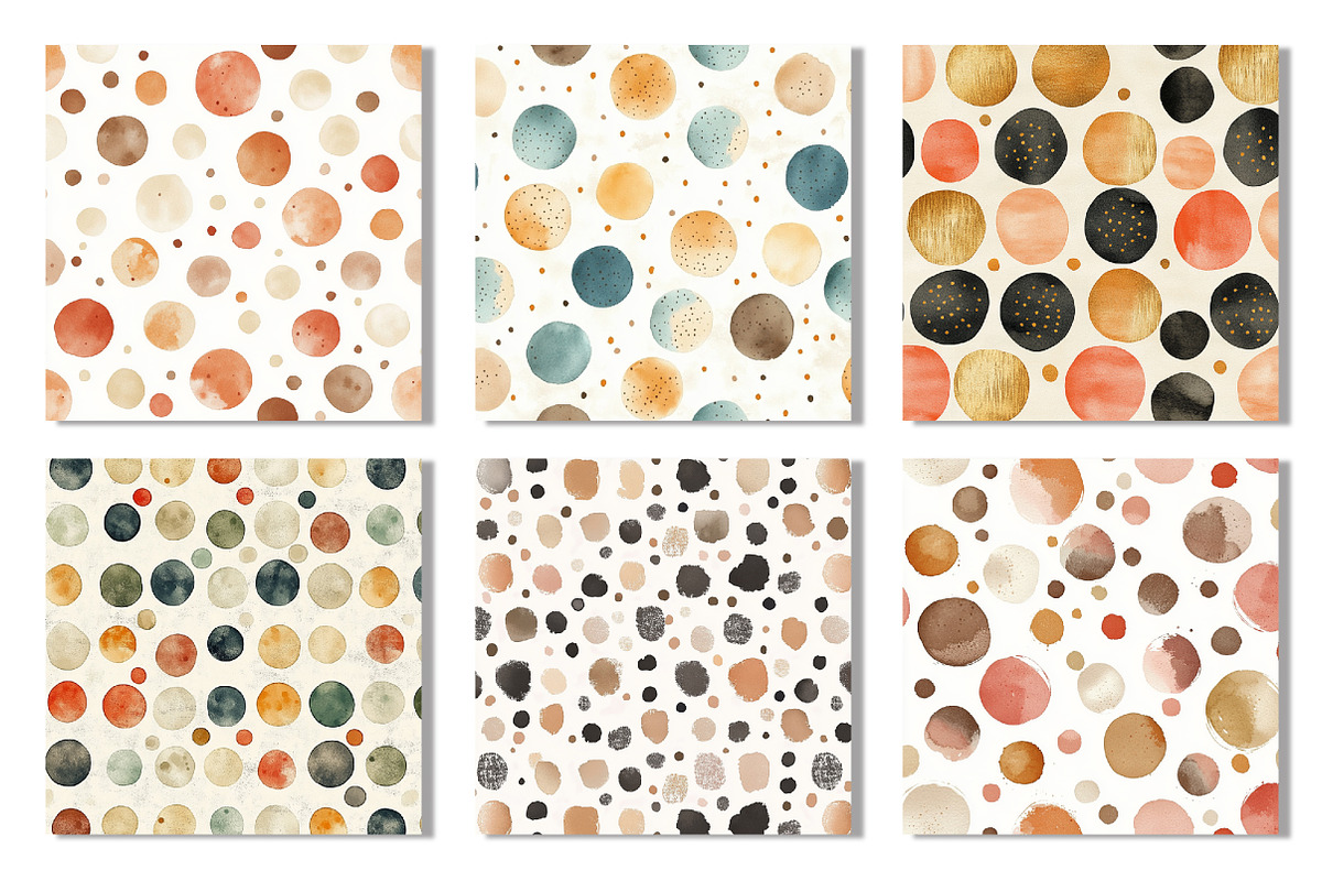 Watercolor Earth Tones Digital Paper, an Illustration by SinaCreation (Photo 2 of 8)