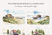 Watercolor House & Landscapes, an Illustration by Yorda Studio (Thumbnail 3 of 13)