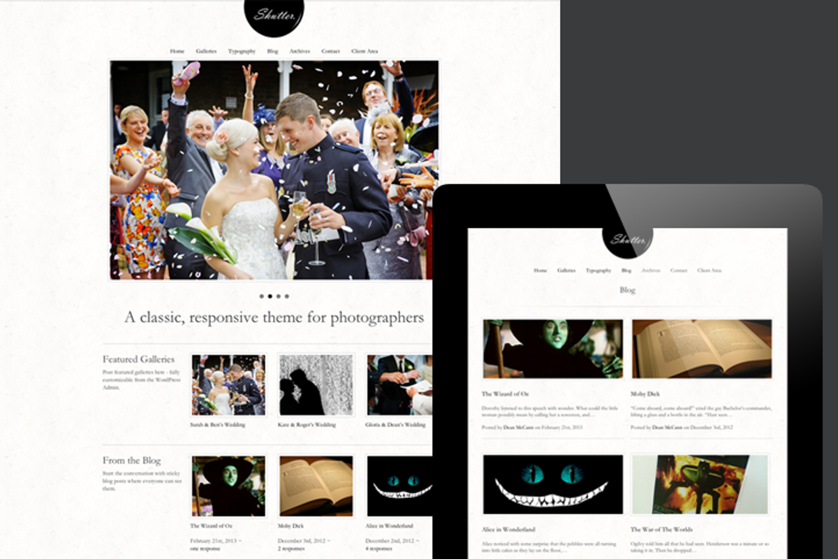 Shutter. A Classic Photography Theme, a WordPress Template by Courtyard Themes (Photo 1 of 5)