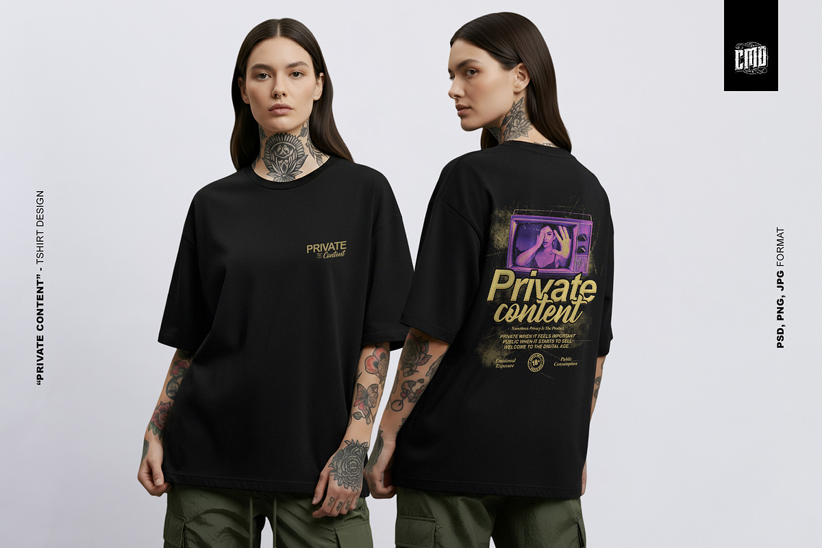 Private Content - T-Shirt Design Tee, an Object Graphic by Cmd Project (Photo 4 of 9)