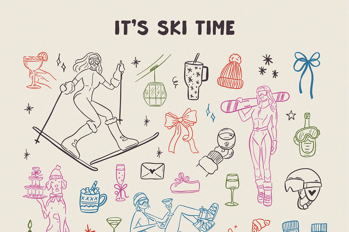 It’s Ski Time Hand Drawn Clipart, an Object Graphic by AnnArt (Photo 3 of 11)