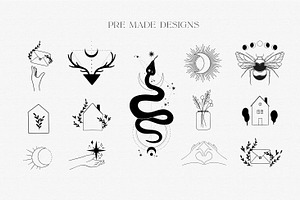 Magic Outline Logo. Astrology