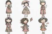 Whimsical Girls Clipart Bundle, an Illustration by Canvas Craft (Thumbnail 4 of 7)