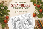 15 Strawberry Forest Coloring Pages, an Animal Illustration by NataliMiasStore (Thumbnail 1 of 3)