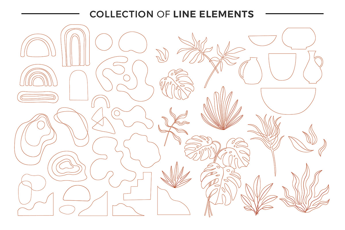 MODERN abstract shapes and plants, a Decorative Illustration by EkaterinaKiriy (Photo 4 of 12)