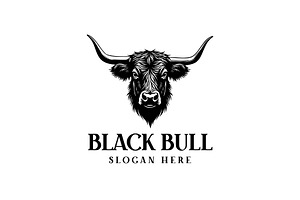 Black Bull Logo, a Branding & Logo Template by Pixes