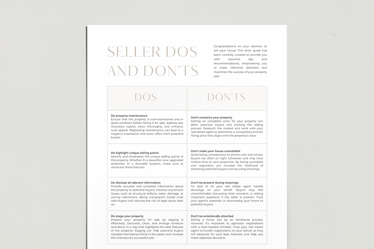 Real Estate Seller Do and Don't List, a Design Template by EstateElements (Photo 6 of 7)