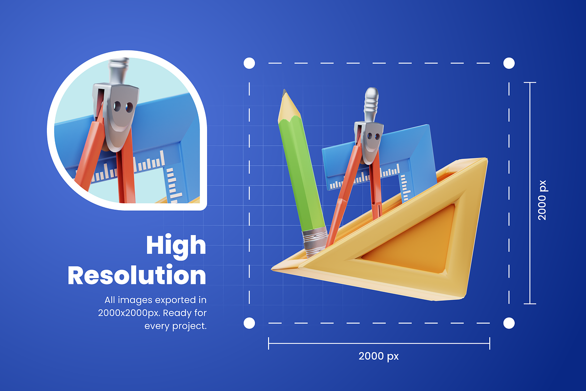 3D Architecture Icons Illustration, an Architecture 3D Model by Flat Icons (Photo 4 of 8)