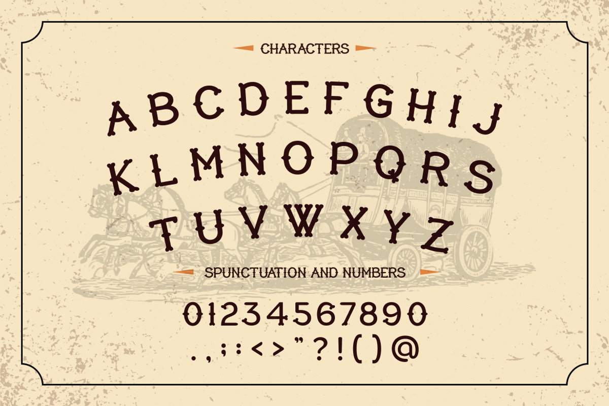 Bronco Ridge Wild West Typeface Font, a Sans Serif Font by Vadovastd (Photo 2 of 7)