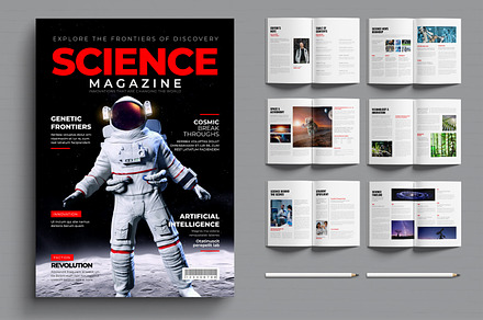 Science Magazine Research Updates, a Magazine Template by MightyDesign