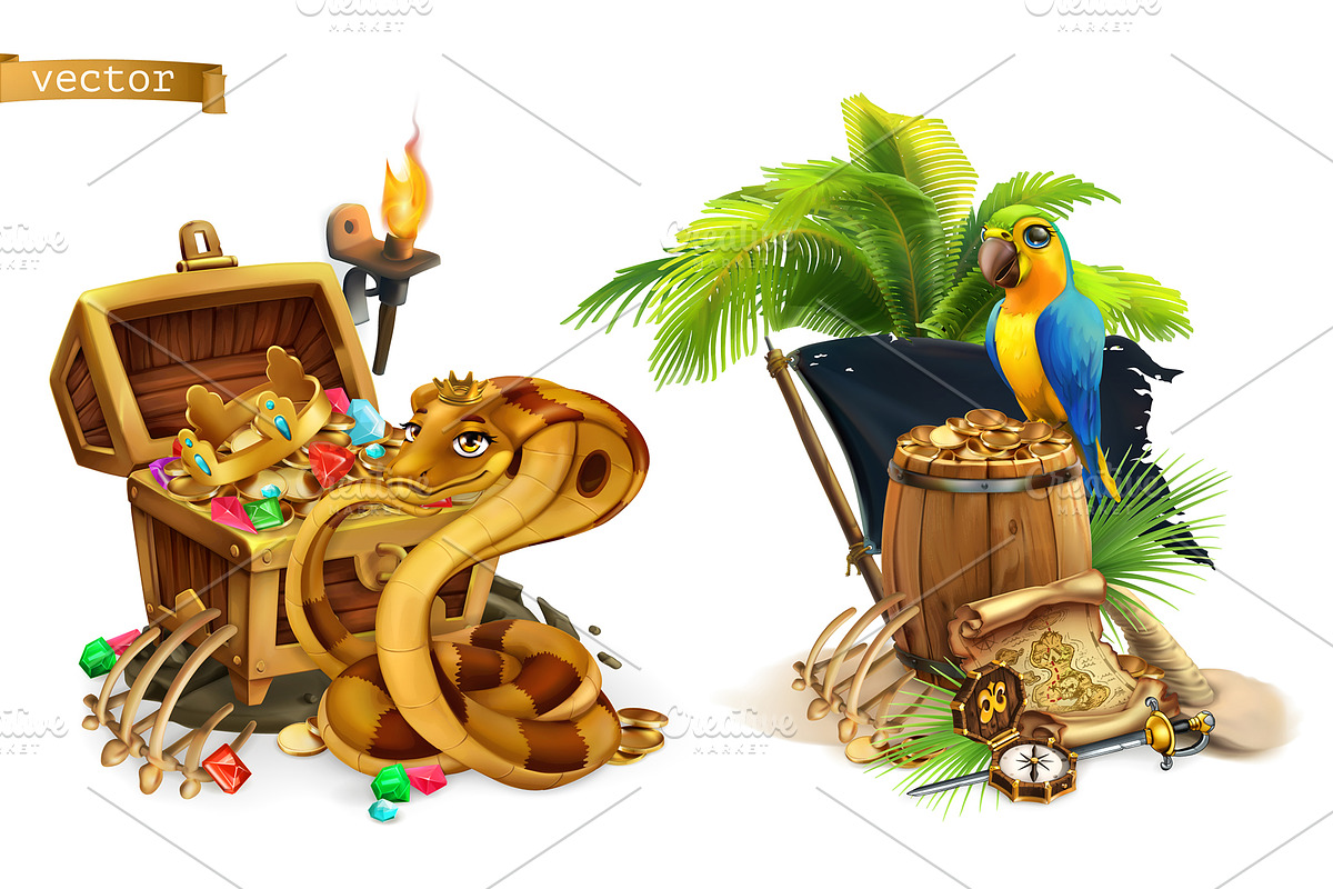 Pirate party. Children holiday, game, an Icon by Allevinatis Studio (Photo 3 of 8)