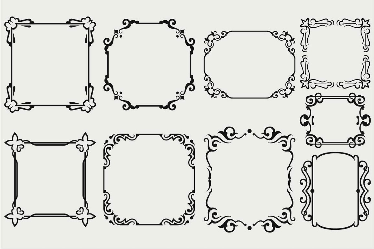 Vintage frames 8, a Pattern Graphic by LineworkStock