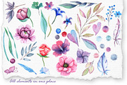 Watercolor Cats and Flowers, an Illustration by TanataDesign (Thumbnail 9 of 13)