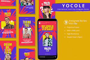 International Youth Day Canva & Inst, a Social Media Template by Attype