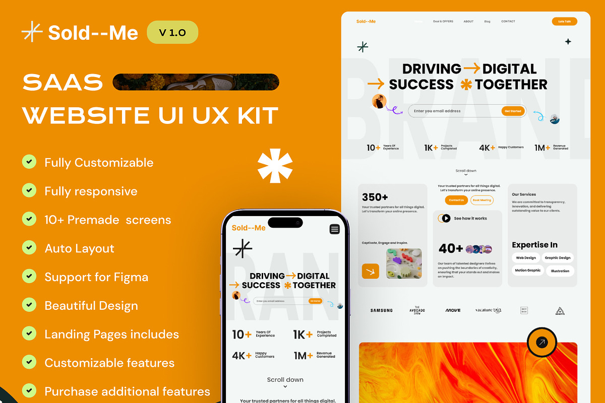 SaaS Website & SaaS Landing Page UI, a Social Media Template by Muhammad_Ahmad (Photo 1 of 6)