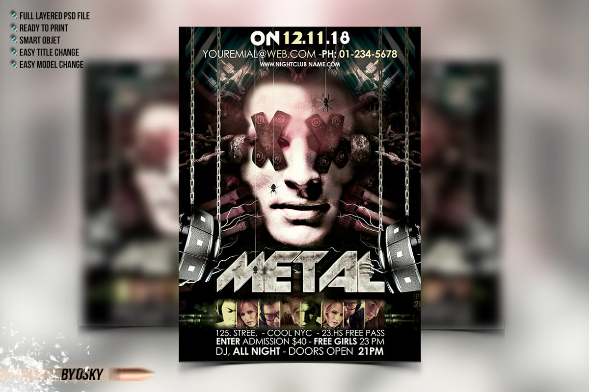 Metal Party Flyer, a Flyer Template by Osky
