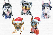 10 watercolor dog portraits Set 14, an Animal Illustration by Watercolor fantasy (Thumbnail 4 of 5)