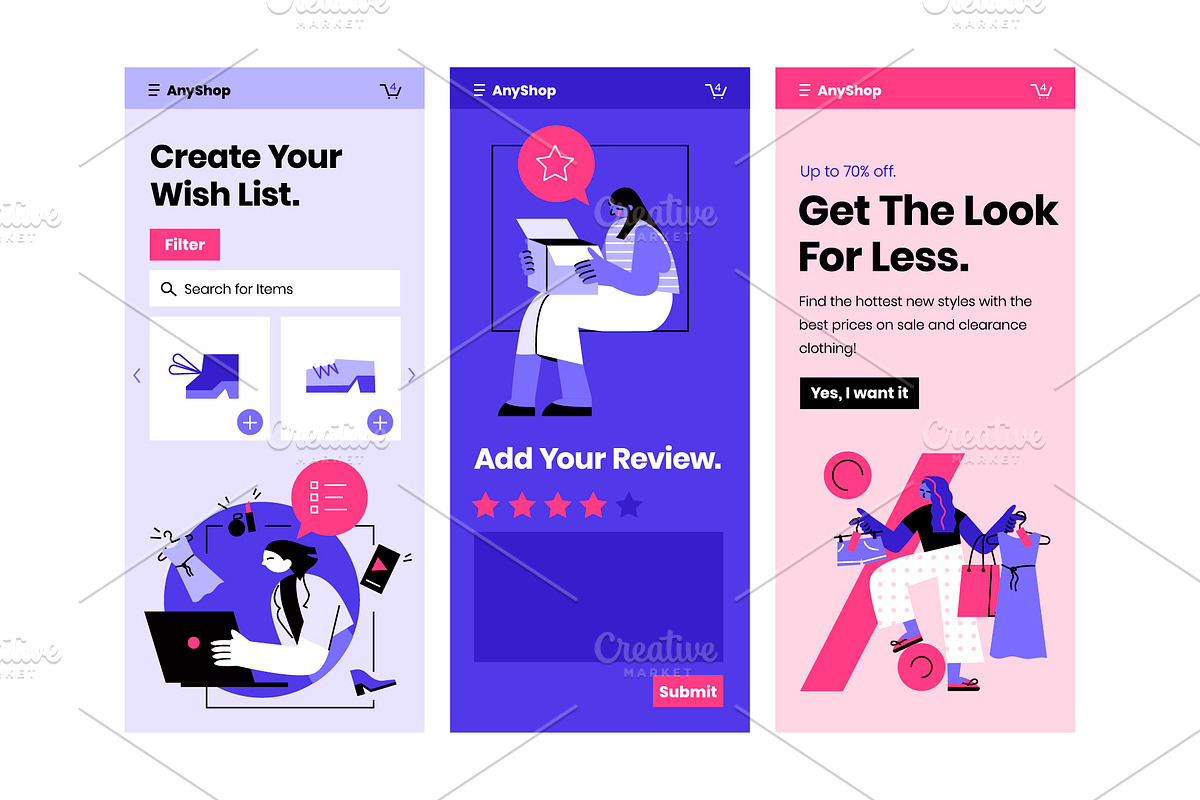SALE! E-Commerce Illustration Kit, an iPhone Mockup by Formfrom (Photo 9 of 18)