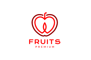apple fruit love heart shape logo, a Design Template by devastd