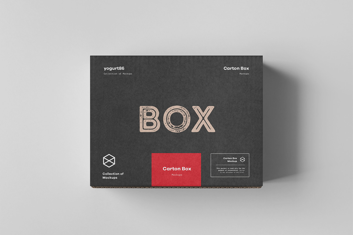 Carton Box Mock-up 135x105x60, a Product Mockup by Yogurt86 (Photo 7 of 10)