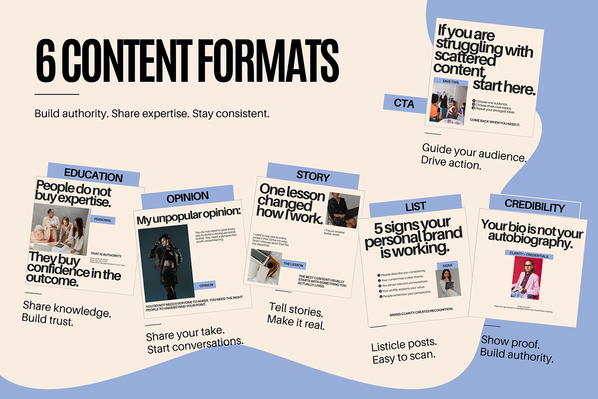 LinkedIn Personal Brand Content Kit, a Social Media Template by ShowUp! Studio (Photo 3 of 6)