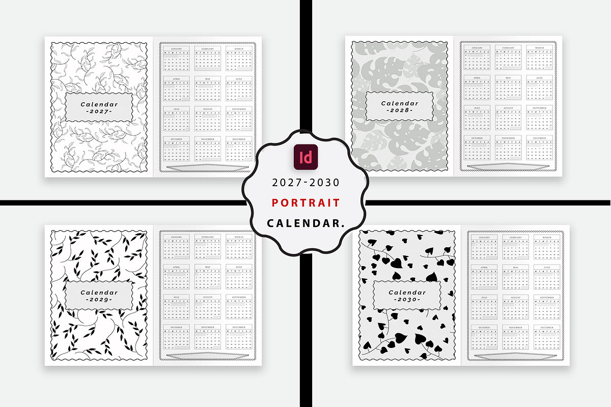 # 2027–2030 Calendar Template Bundle, a Stationery Template by MNT-Creator (Photo 2 of 7)