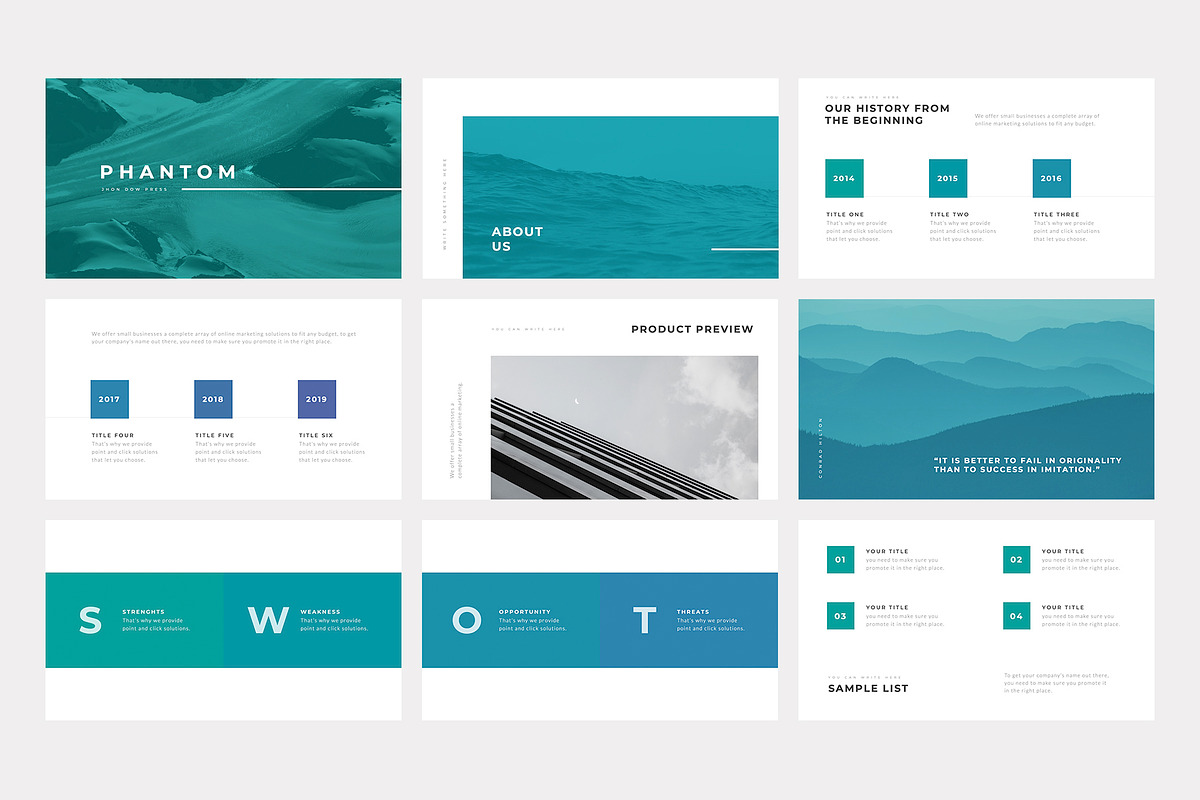Phantom Minimal PowerPoint Template, a Presentation Template by slidequest