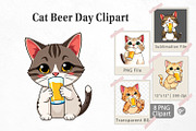 Cat Beer Day Clipart, a Graphic by Artnoy (Thumbnail 1 of 5)