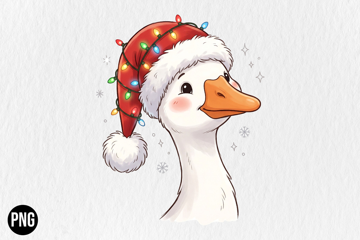 Funny Goose Christmas PNG, a Seasonal Illustration by CraftArtStudio (Photo 1 of 4)