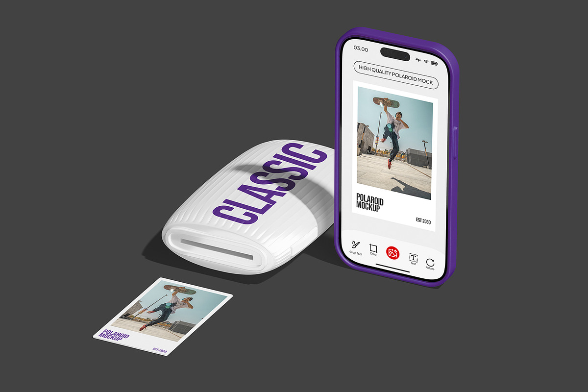 Polaroid and Phone mockup, an iPhone Mockup by Unerispace (Photo 4 of 5)