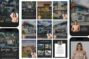 Real Estate Instagram Templates, a Social Media Template by BrandhavenStudio