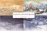 Watercolor X-mas backgrounds, a Decorative Illustration by ivanushka-art (Thumbnail 2 of 5)