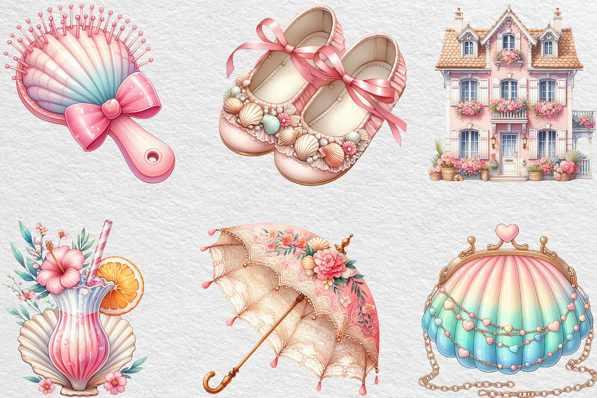 Coquette Coastal Clipart Bundle, an Illustration by Black Bird Studio (Photo 4 of 4)
