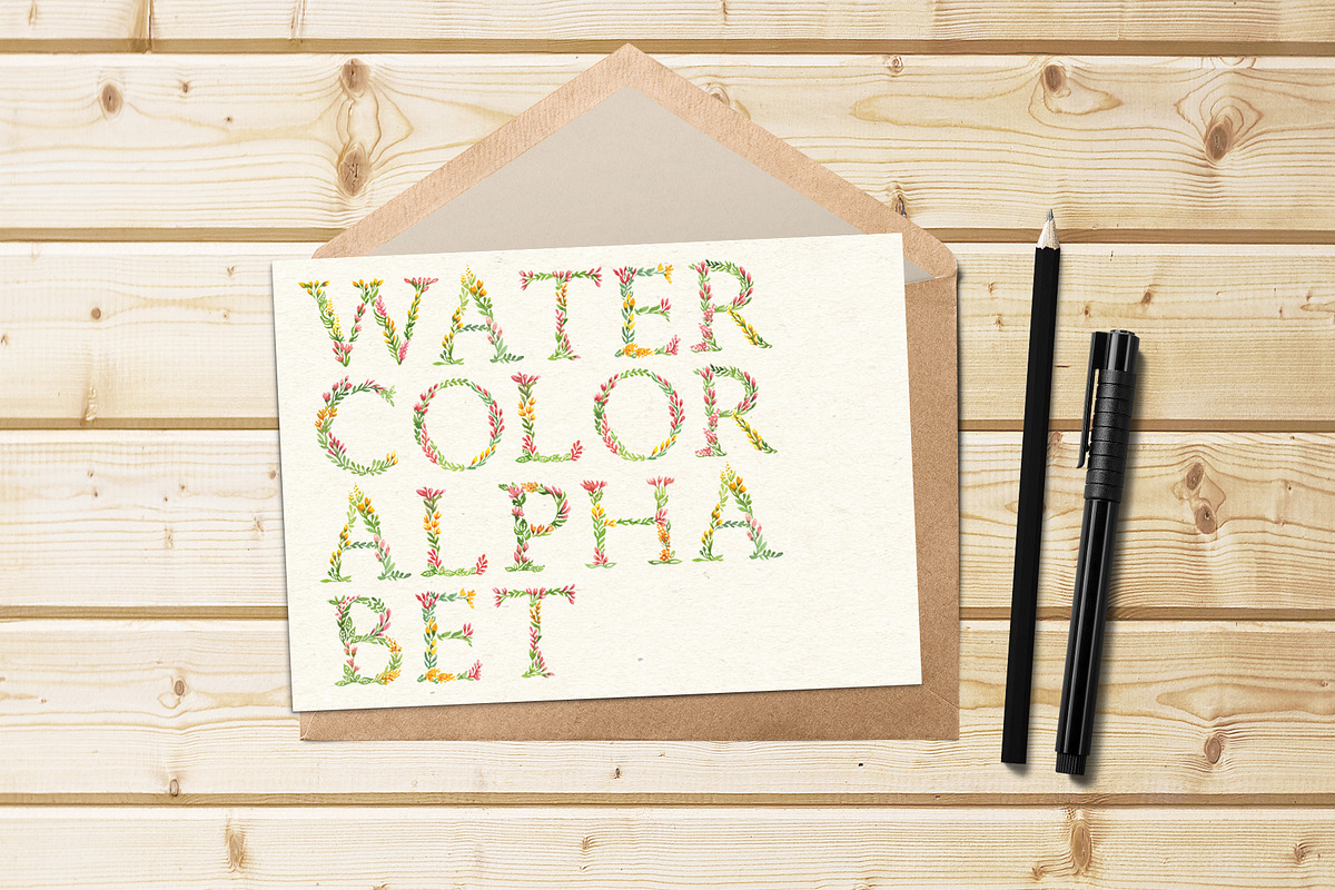 Watercolor floral alphabet, an Illustration by swiejko (Photo 3 of 6)