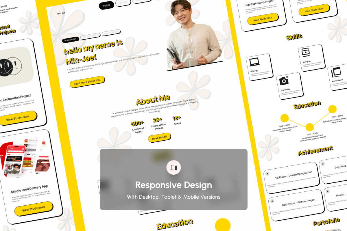 Min Jae - Studen Portfolio Landing, a Landing Page Template by productype1 (Photo 3 of 5)